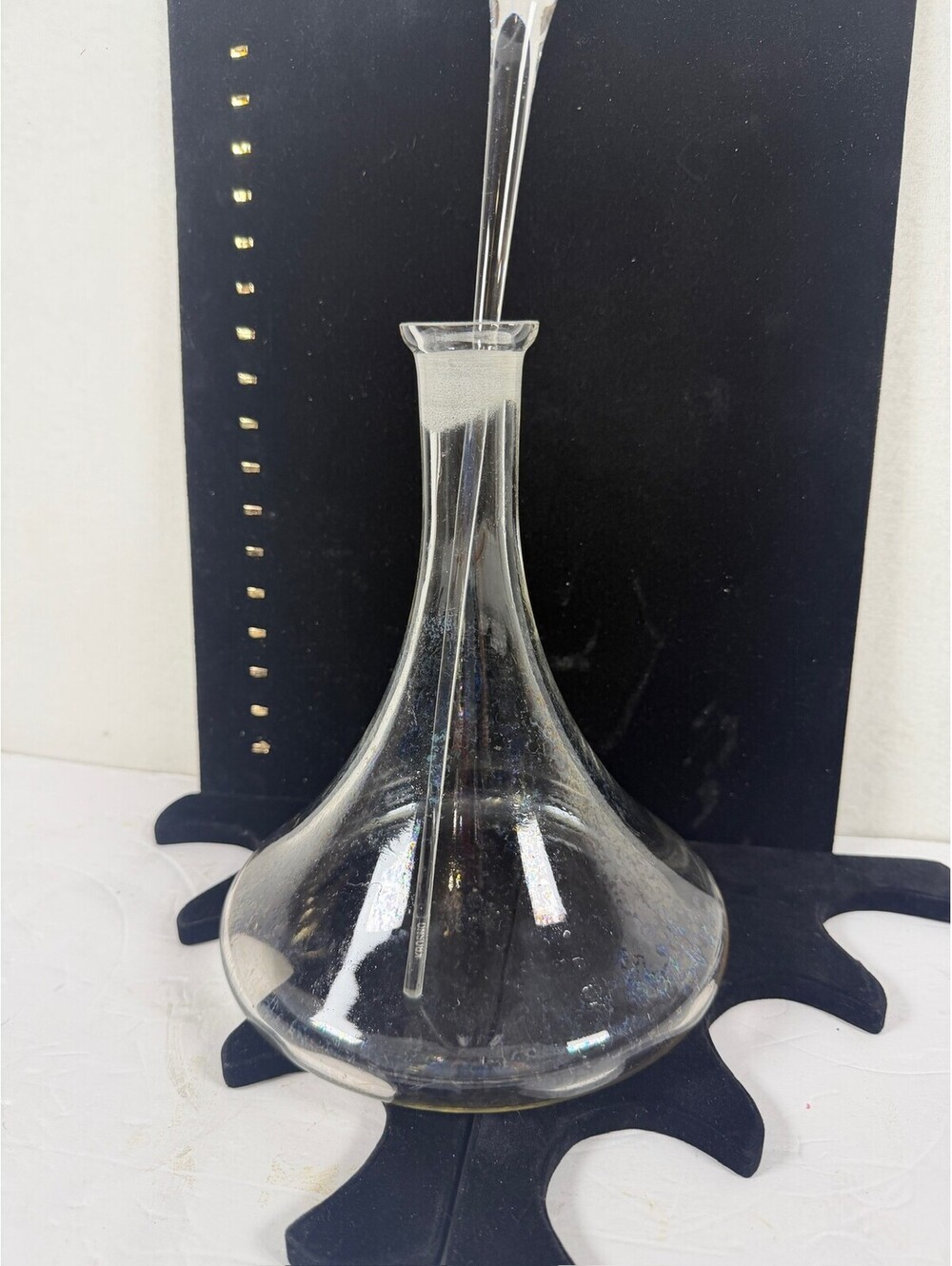 Vintage Krosno Poland Glass Decanter with Stirring Rod S-17